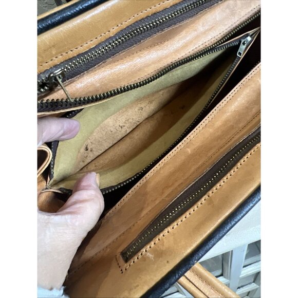 Vintage Corvi Piel Mexico Hand Tooled Aztec Calendar Floral Leather Handbag - Picture 14 of 16